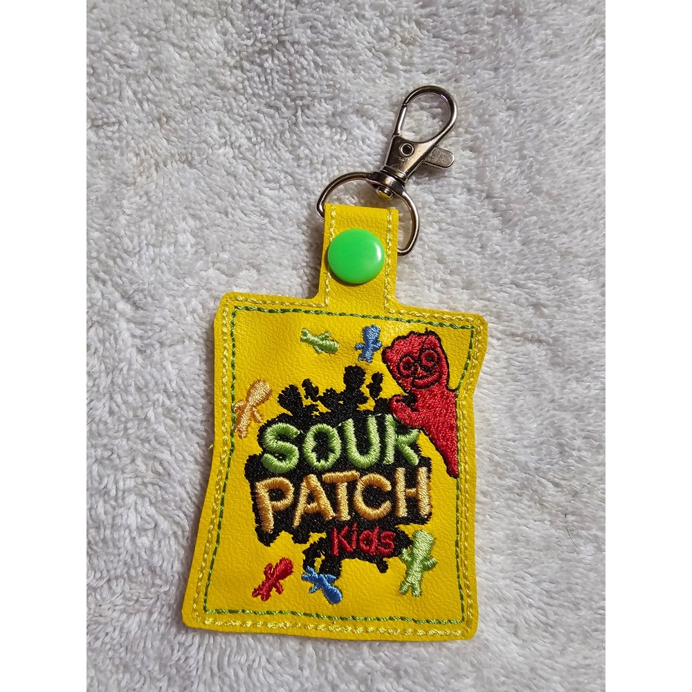 Sour Patch Kids Keychain Embroidered Candy Treat Key Ring Bag‎ Charm